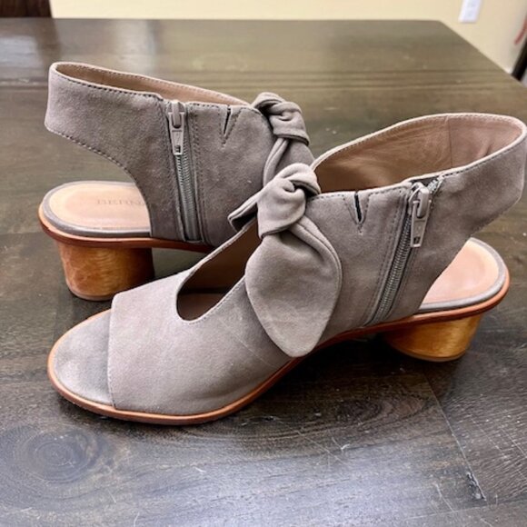 Bernardo Suede Open Toe "Bootie", Taupe, Size 9M - Picture 1 of 3